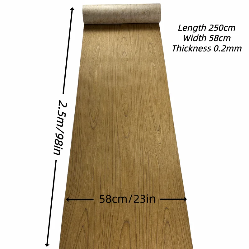 Tech Teak Wide Grain Finish Wood Veneer Premium Quality for DIY Home Decoration And Instrument Refinishing