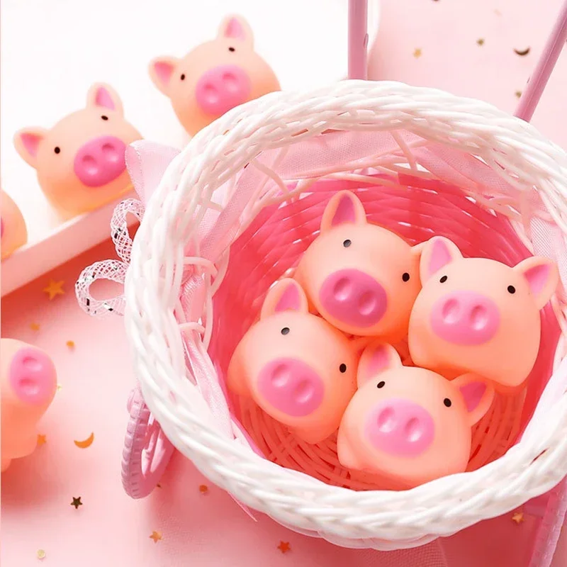 Cute Pig Bath Toy Float Squeeze Sound Dabbling Toys Baby Cartoon Water Swimming Play Bath Soft Rubber Pig Squeeze Toys