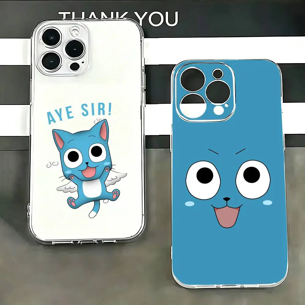 

Anime F-Fairy Tail H-Happy Phone Case For iPhone 17 16 15 14 13 12 11 Mini Pro Max Plus Transparent Cover