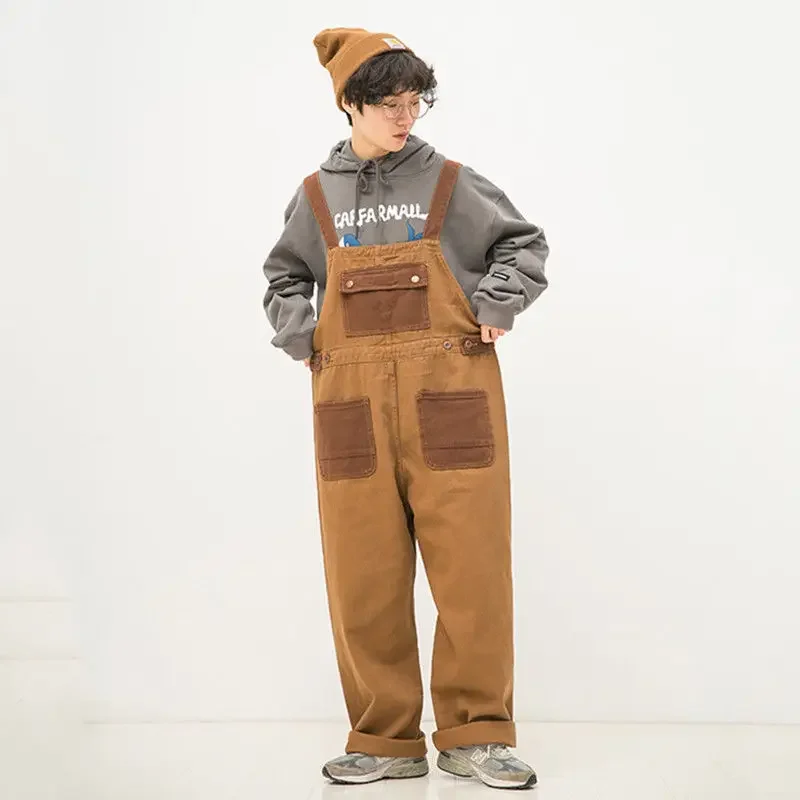 Spring and Autumn New Women's Workwear Jumpsuit Loose Commuting Retro Patchwork Overalls
