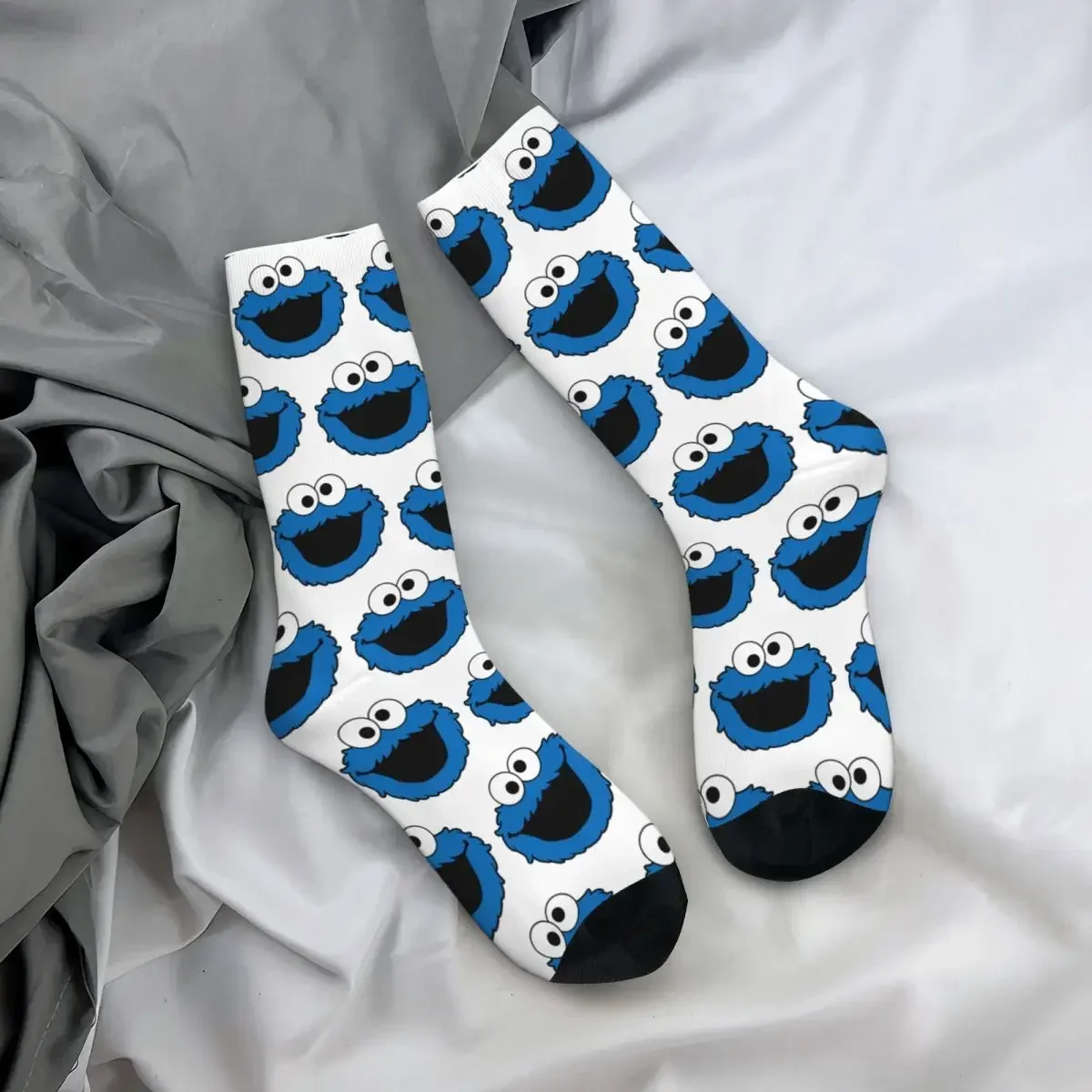 Homens e Mulheres Cookie Monster Meias Longas Harajuku, Acessórios para todas as temporadas, Alta qualidade, Presente de Aniversário