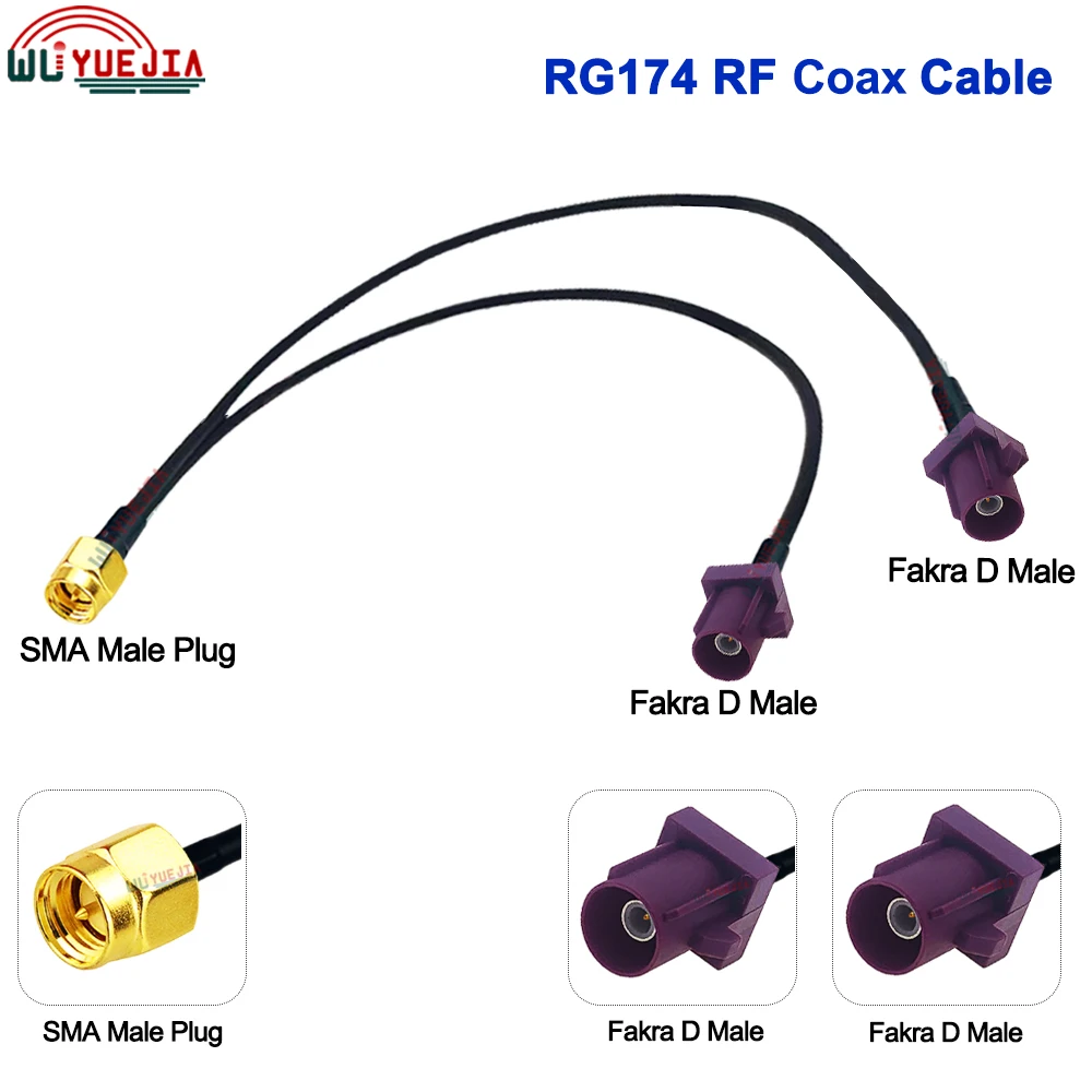 1 إلى 2 كابل SMA ذكر التوصيل إلى فقرا D ذكر التوصيل و أنثى جاك 50 أوم RF كابل محوري واي فاي هوائي تمديد البلوز ضفيرة