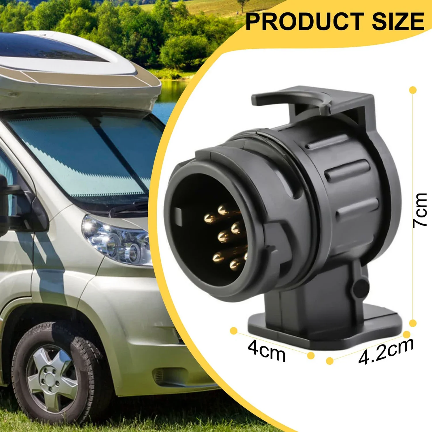 13 Pin to 7 Pin Trailer Adaptor Caravan Truck Towbar Car Towing Plug Adapter 12V Waterproof Electric Socket Converter Connector