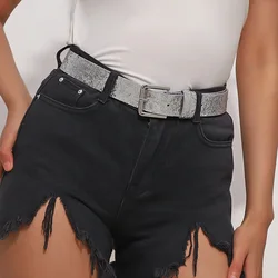 Women's Zebra Metal Engraved Silver Sequins Belt