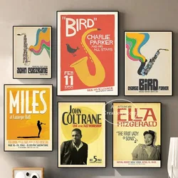 Charlie Parker Music Star Poster Vintage Abstract Art Jazz Music Illustration Canvas Painting Prints Living Room Wall Home Decor