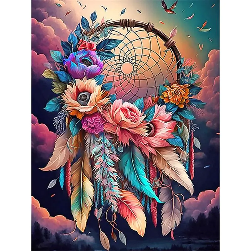 SDOYUNO Diamond Painting Dream Catcher Butterfly Landscape Embroidery Rose Flower Animal Art Gift Needlework Full Kits 30x40cm