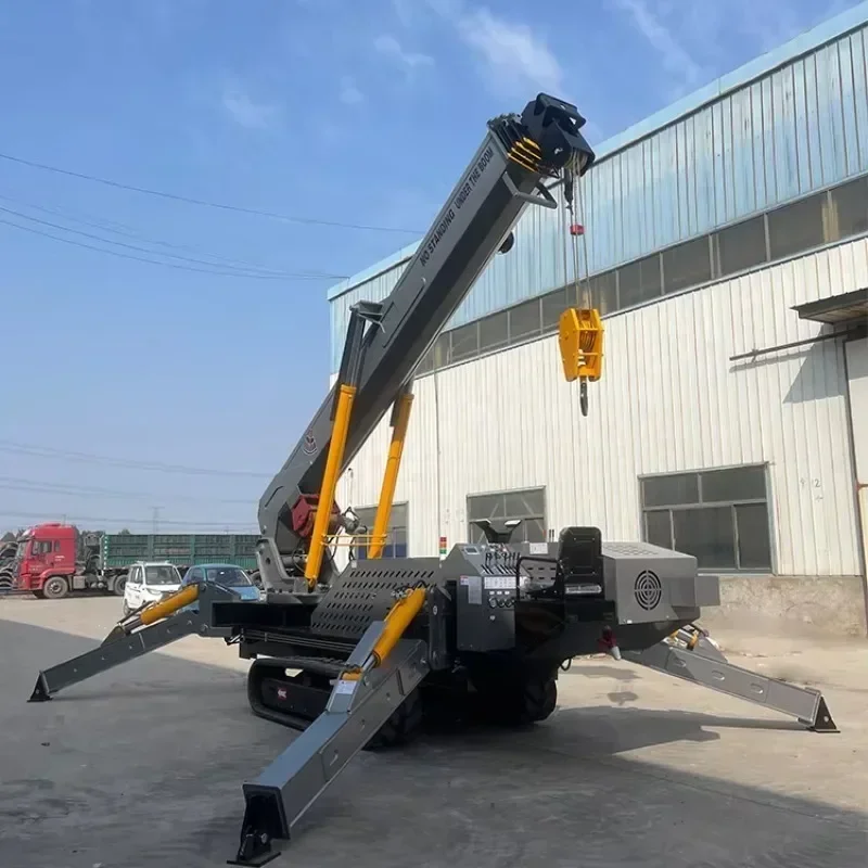 High-quality Customized 3 Ton Mini Crawler Crane China Tracked Spider Crane Glass Install with Fly Jib Best Price