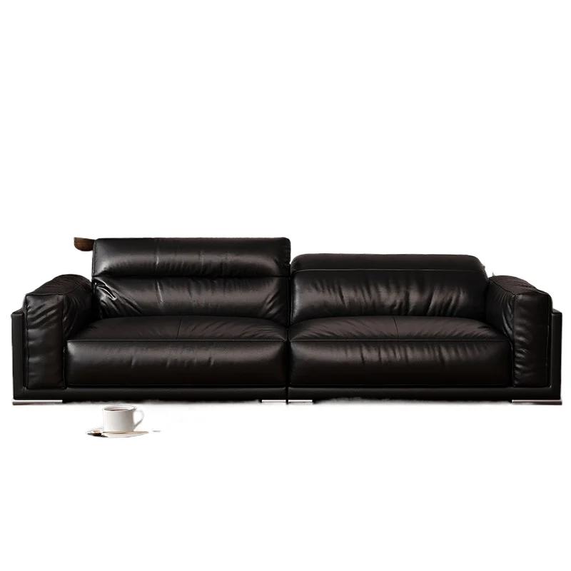 

Obsidian big black cow first layer cowhide sofa