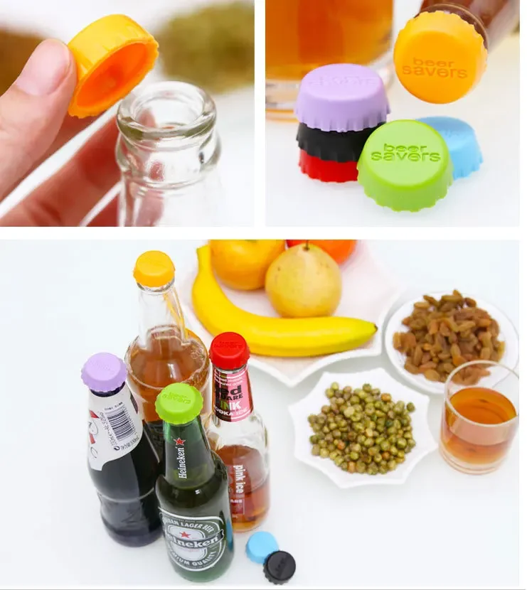 العالمي سيليكون مثبت زجاجي قابلة لإعادة الاستخدام محكم غطاء عازل للنبيذ البيرة النفط الخل مانعة للتسرب الغطاء الواقي تخزين المطبخ