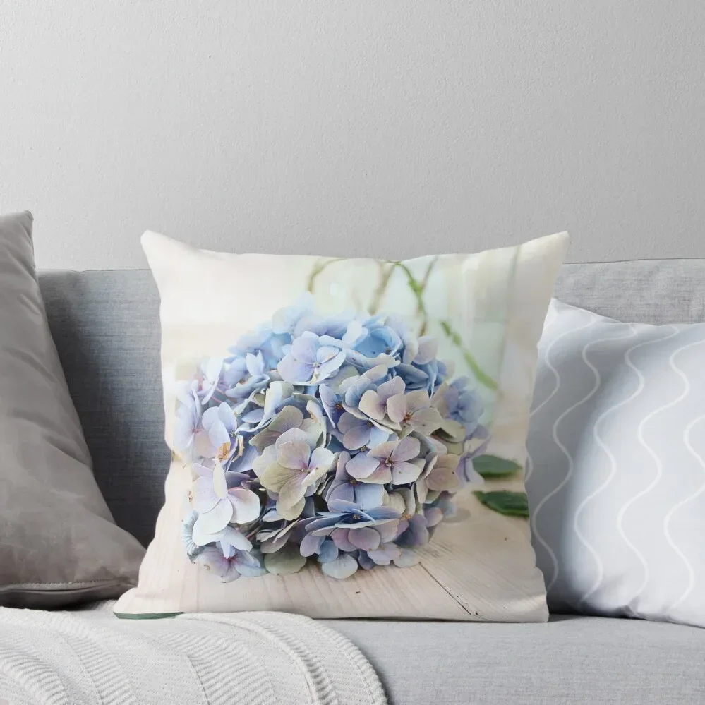 Pretty blue hydrangea flower Throw Pillow Christmas Pillows christmas ornaments 2024 anime girl Pillow Decor Pillow