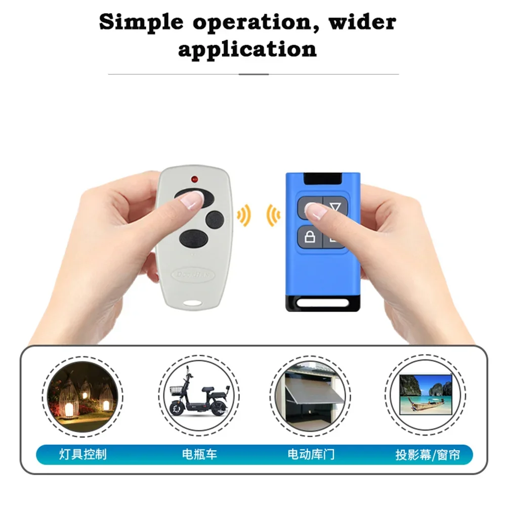 Newest D4 type copy wireless rf 433mhz fixed code rolling code HCS301 duplicate multi brand remote control for garage door