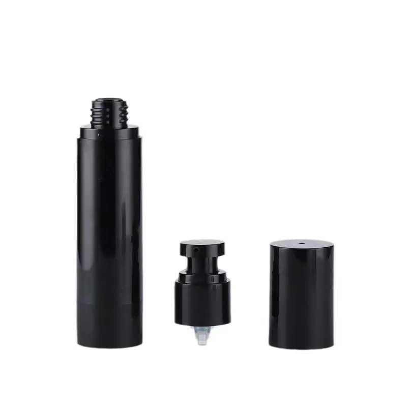 200pcs 15ml Plastic Spray Cosmetic Bottle Travel Liquid Bottles black Airless Pump Vacuum Container