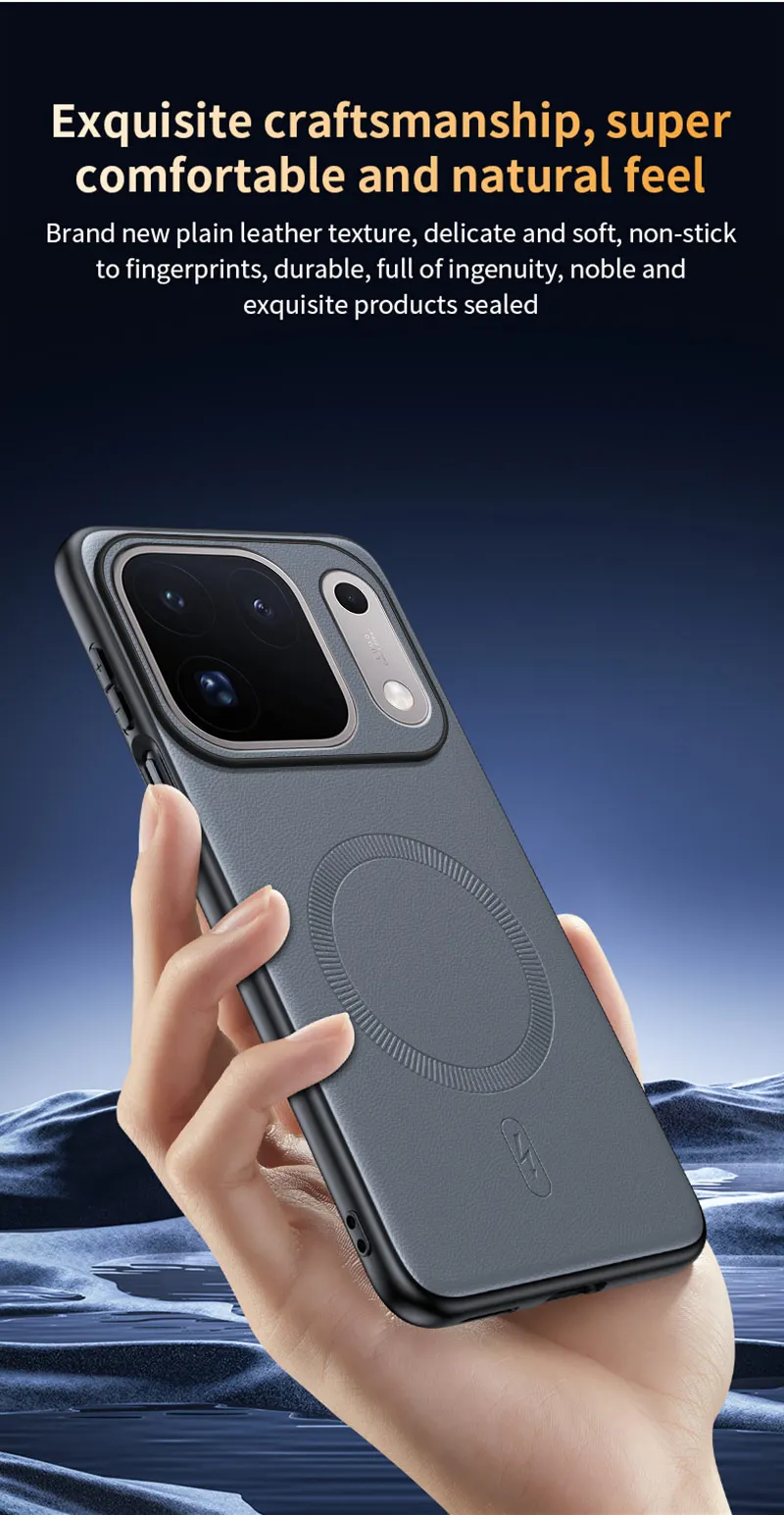 Für OPPO Find X10 Pro Max: Magnetische Schutzhülle aus Leder, Anti-Fingerabdruck, rutschfest, aus PC+TPU. – Detail 14