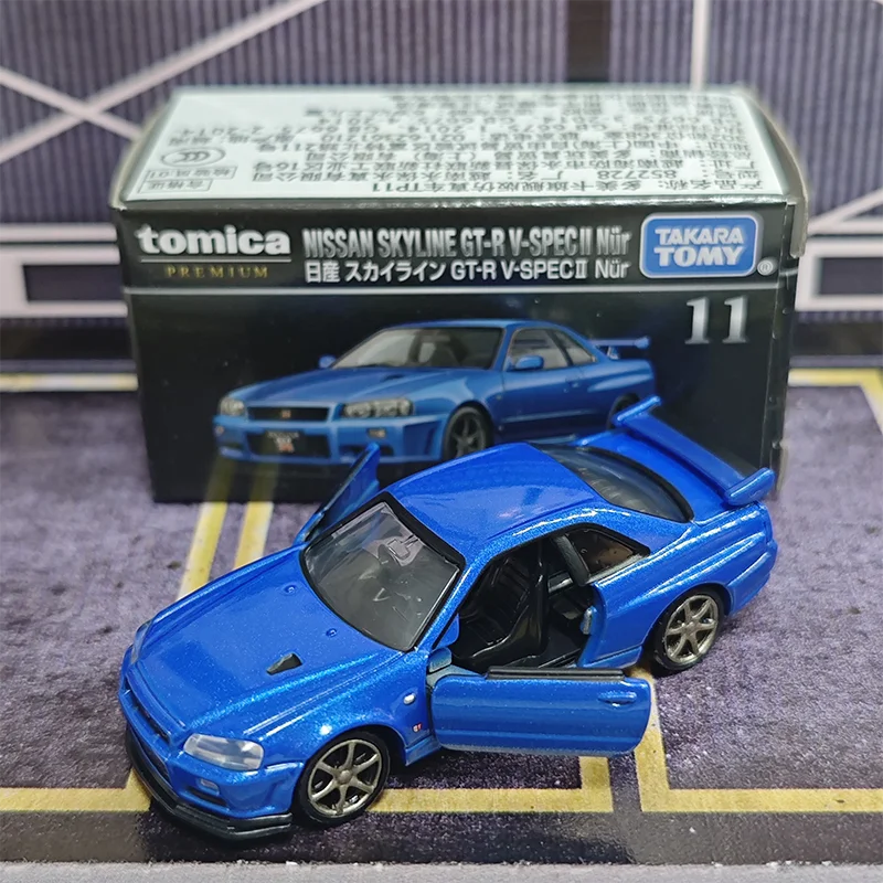 

Takara Tomy Tomica Premium 11 Nissan Skyline GT-R V-SPECII Nur 1:62, литая модель автомобиля из металлического сплава, игрушки для мальчиков