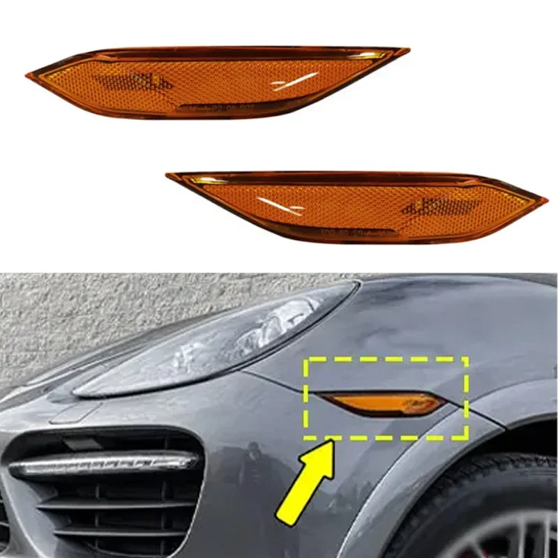 

2Pcs Left&Right Fender Lights Assembly Without Bulb For Porsche Cayenne 958 2011 2012 2013 2014 Side Marker Light Turn Signal