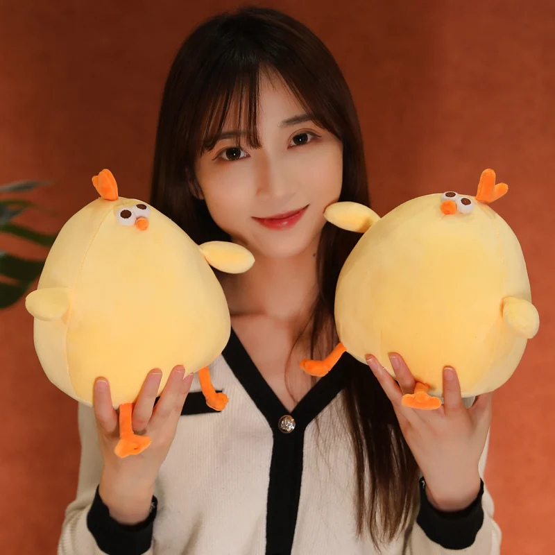 25/40cm Squishy Yellow Chick Plush Toy Pillow Soft Stuffed Animal Chicken Plushies Comfort Cushion Gift for Kids Girls Children