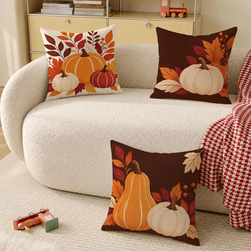 Autumn Pumpkin Hot Sale Cushion Cover Pillow Cover Decorative Throw Couch Home Decor for Living Room Sofa