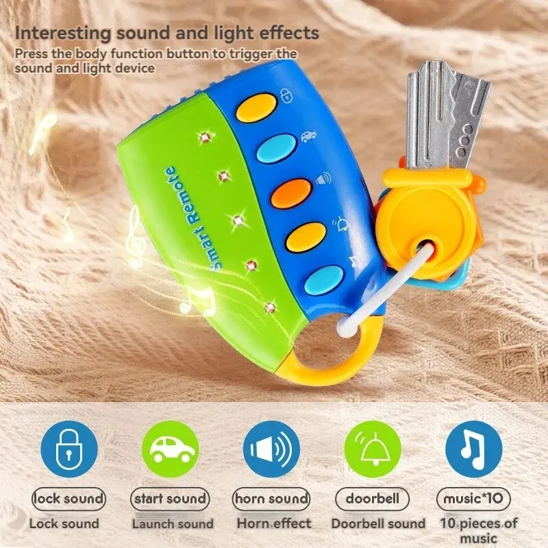 Baby Early Education With Lights And Music Simulation Car Key Simulation Car Sound Effect Early Education Educational Fun Toys