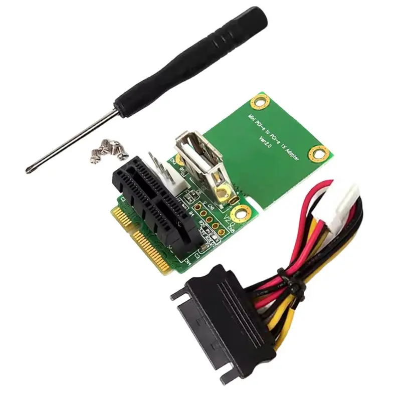 PCI-E 1X To Half/Full Mini PCI-E Adapter Converter Mini Pcie Adapter 4Pin To SATA Power Cable For Windowsxp/7/8/10-ABIU