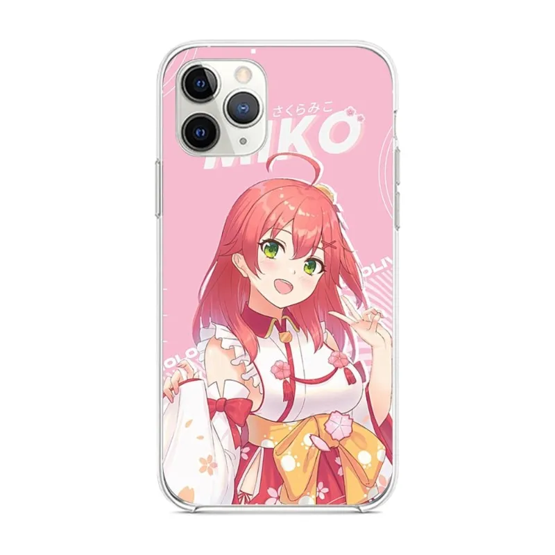 Anime Sakura Miko Phone Case for iPhone 14 13 12 11 XS X 8 7 6 Plus Mini Pro Max SE 2022 Clear Cover Funda Shell