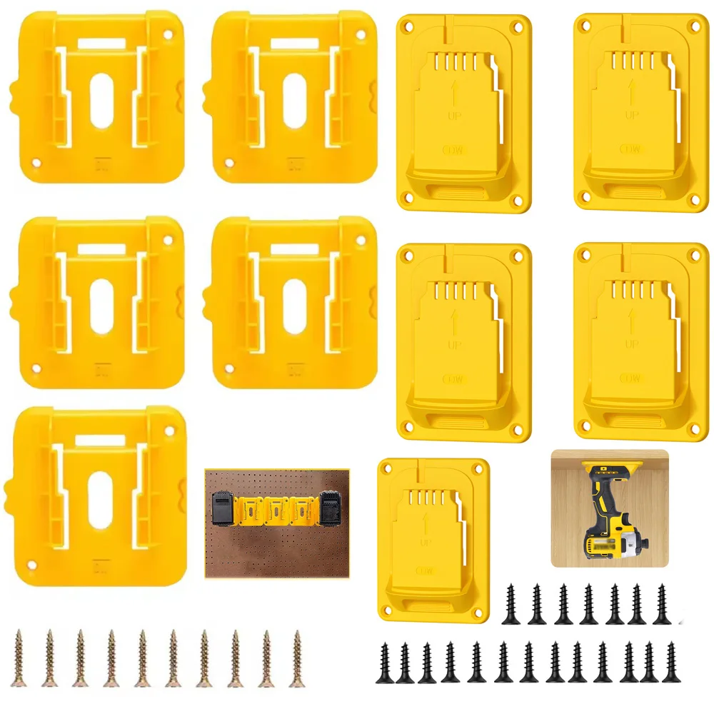 For Dewalt 20V/60V Battery & Drill Tool Holder Hanger Rack Garage Storage Organizer 10PCS with 30 Screws