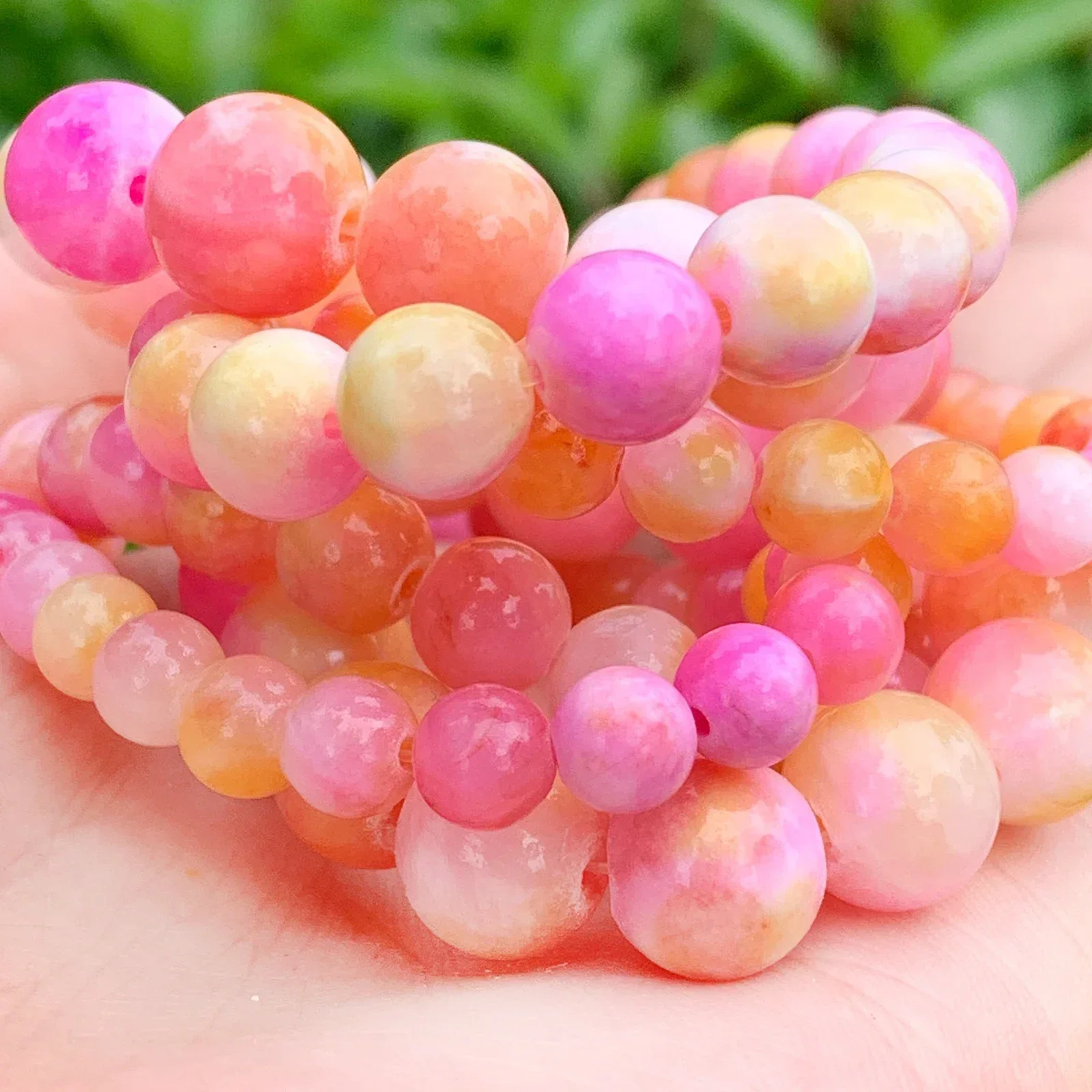 Natürliche rosa persische Jade perlen für Schmuck machen bunte runde lose Abstands perlen DIY Armbänder Halskette liefert 6/8/10/12mm
