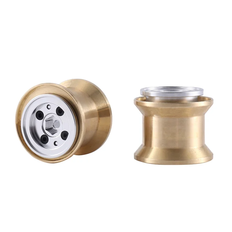 ABUM-8Pcs Brass Clamp Ring Metal 1.0 Wheel Rim Wheel Hub For FMS FCX24 Max Smasher 1/24 RC Crawler Car Upgrade Parts,2