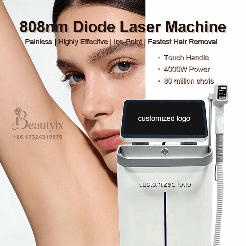 4000W 4-Wavelength Diode Laser Hair Removal Machine 755/808/940/1064nm Alexandrite Permanent Painless Depilation Equipment