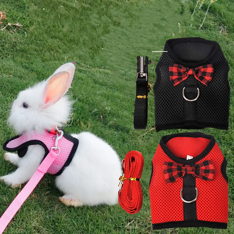 XS XXS XXXS Chihuahua Dog Harness Vest and Leash Soft Mesh Clothes for Yorkie Maltese Cat Rabbit Bunny Shih Tzu