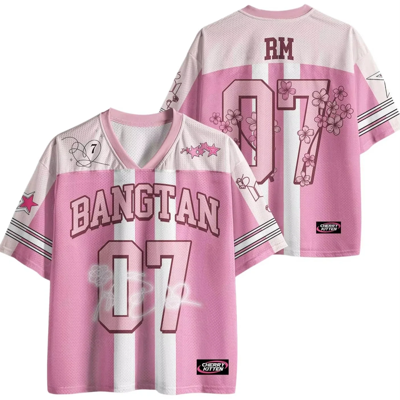 2026 Kpop BTS Pink Cherry Blossom Shirt, Arirang Konzert 3D-Druck T-Shirt, Eltern-Kind Mode Street-Style T-Shirt, Fan-Geschenk – Detail 6