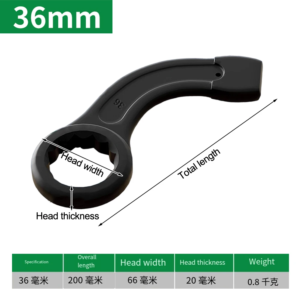 For Heavy-Duty Applications Black Wrench Heavy-Duty Tool For Safe And Effective Use 32MM Rigorous Auto Repair Use