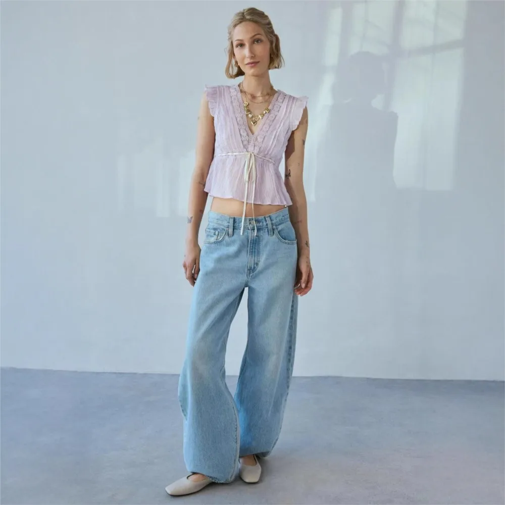 

Contrast Blusas Sleeveless Tops For Women's Clothing Lady Temperament Playful Casual Lace Patchwork Simple Style V-link Backless