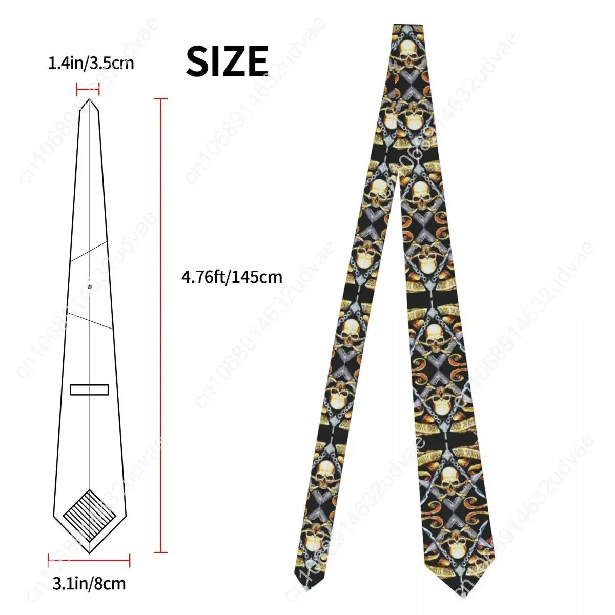 Classic Tie for Silk Mens Neckties for Party Business Neck Tie Casual Skull And Cross Bones Square Compass Masonic Freemason Tie