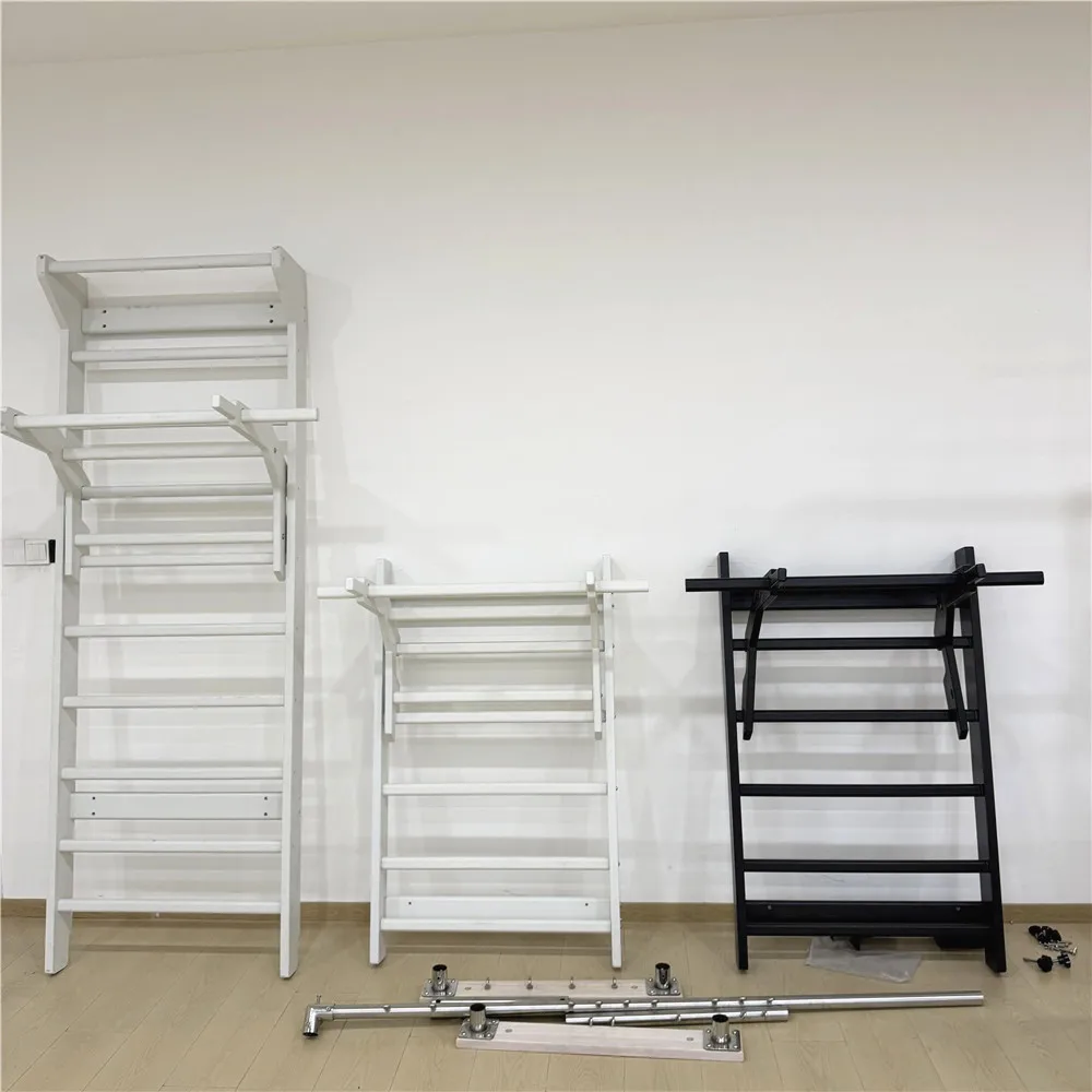 Wooden wall-mounted Swedish ladder Home gym Gymnastics Fitness exercise ladder Swedish wall pole Indoor home gym