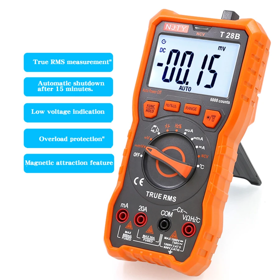 NJTY T28B Multimeter High Precision Digital Display Household Electrician\'s Multifunctional Meter