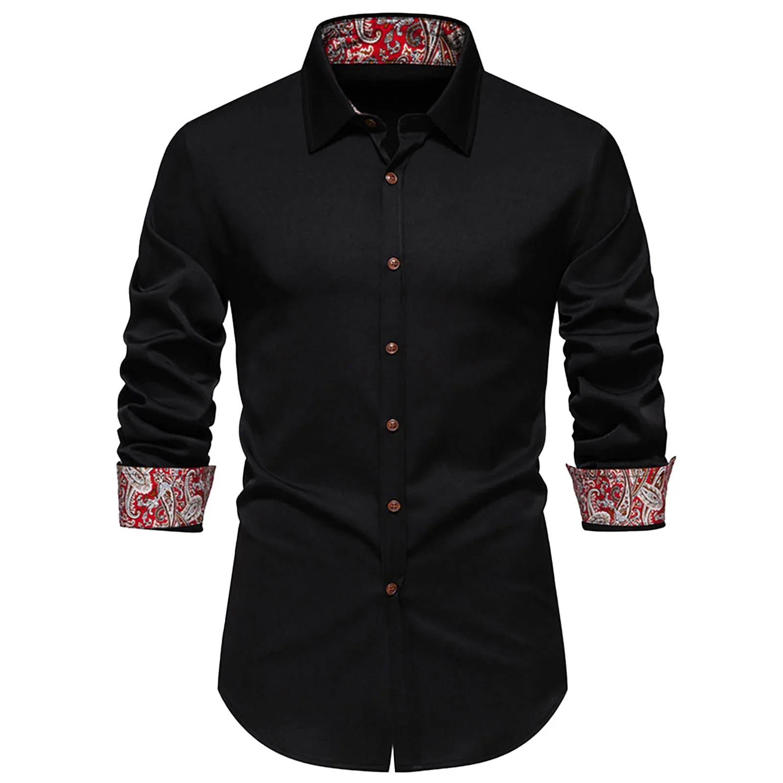 Camisas para hombres Tendencia Clásico Impreso Bloque de color Camisas casuales Solapa Manga larga Camisas ajustadas Viajes diarios Camisas regulares