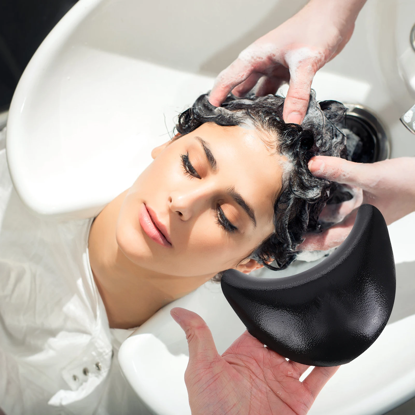 

AntiSlip Neck Pillow Bath Pillow Shampoo Bed Chair Travel Hair Tools Neck Support Sink Bowl Rest UShaped Silicone Pad