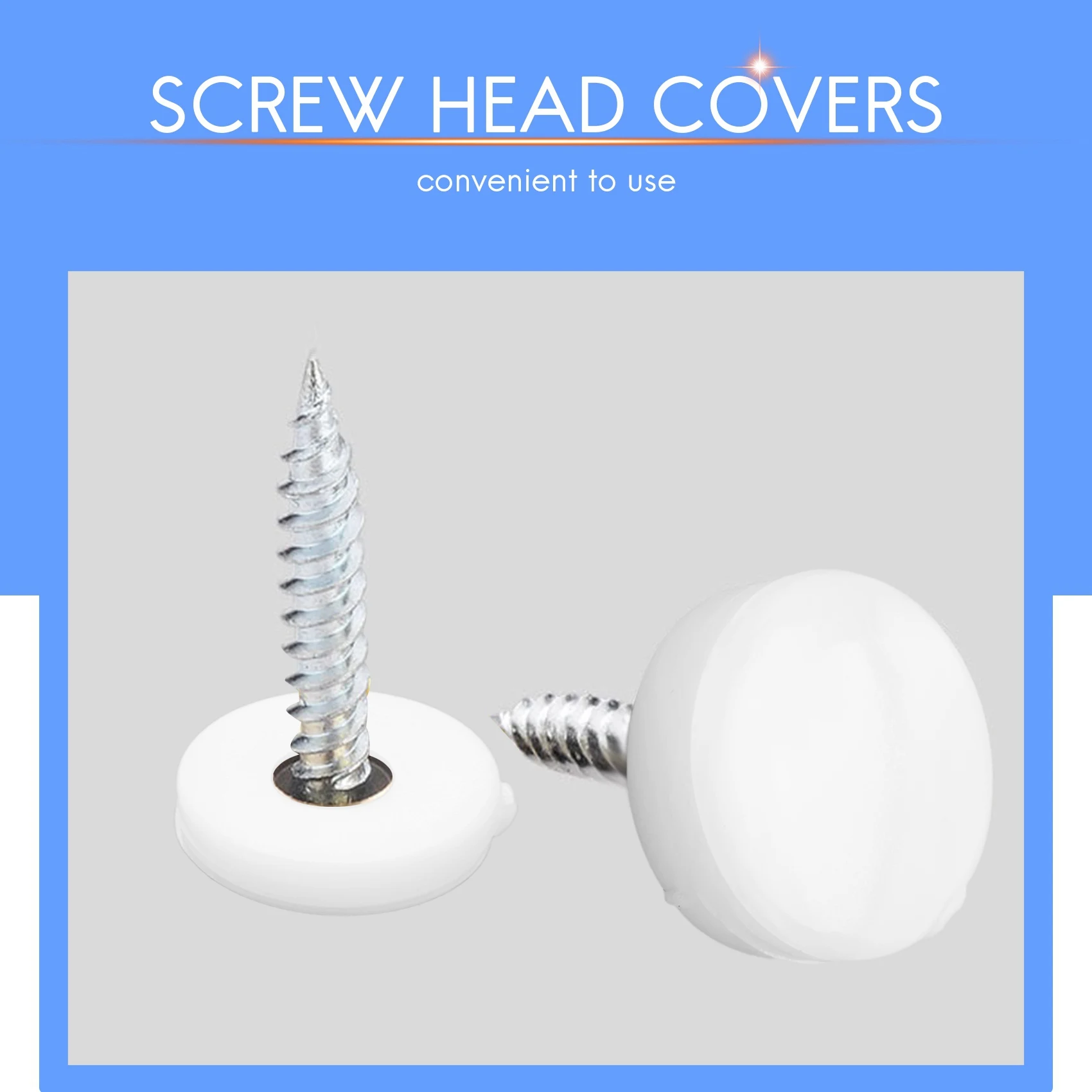 AA63 HOT 200 Pcs Screw Cap Plastic Hinged Screw Head Covers Screw Cover Caps Snap-On Decor