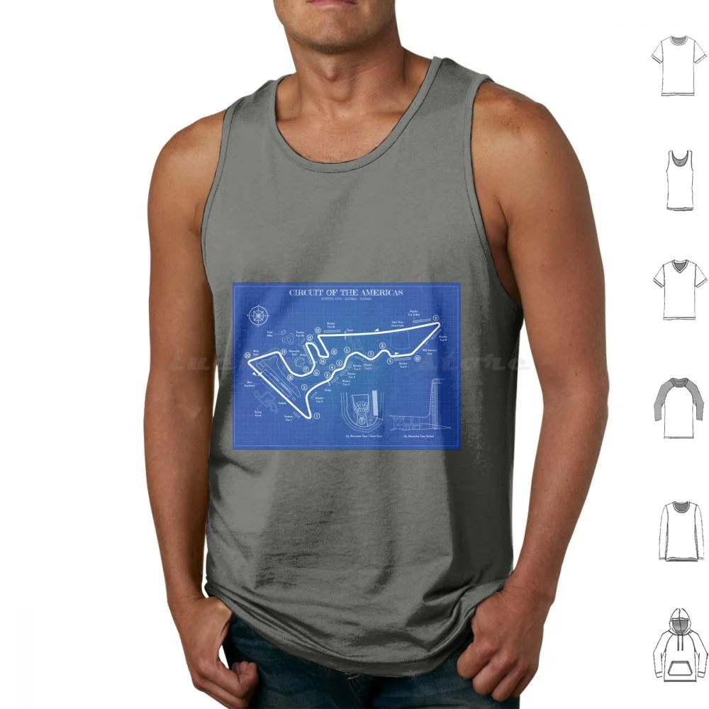 Circuit Of The Americas-Blueprint Camisetas sin mangas Rapaz Bluegalaxy Bgalaxy Blue Galaxy Car Cars Word Trace Track