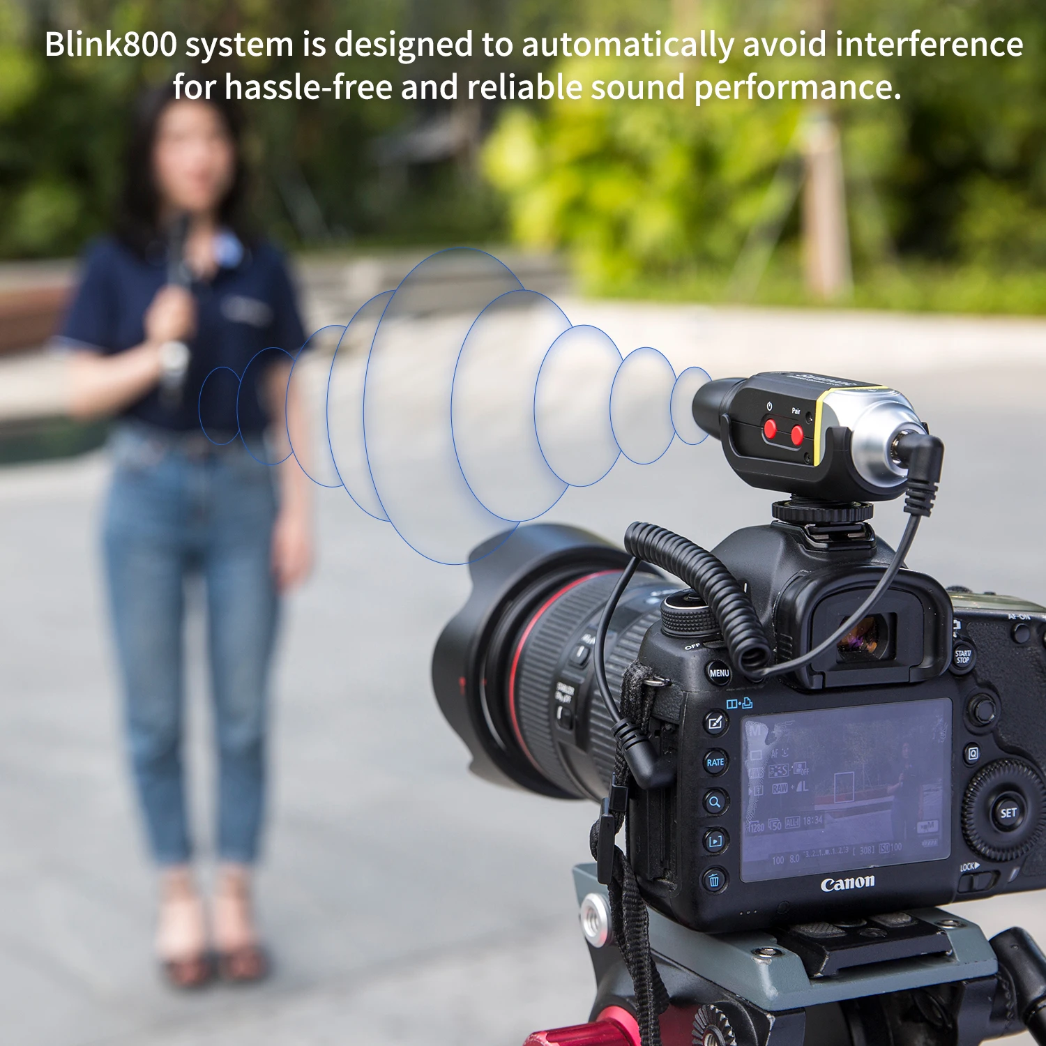 Saramonic Blink800 B1 5.8GHz Digital Wireless Microphone System with 3.5mm TRS Audio Output Cable for DSLR Mirrorless Cameras