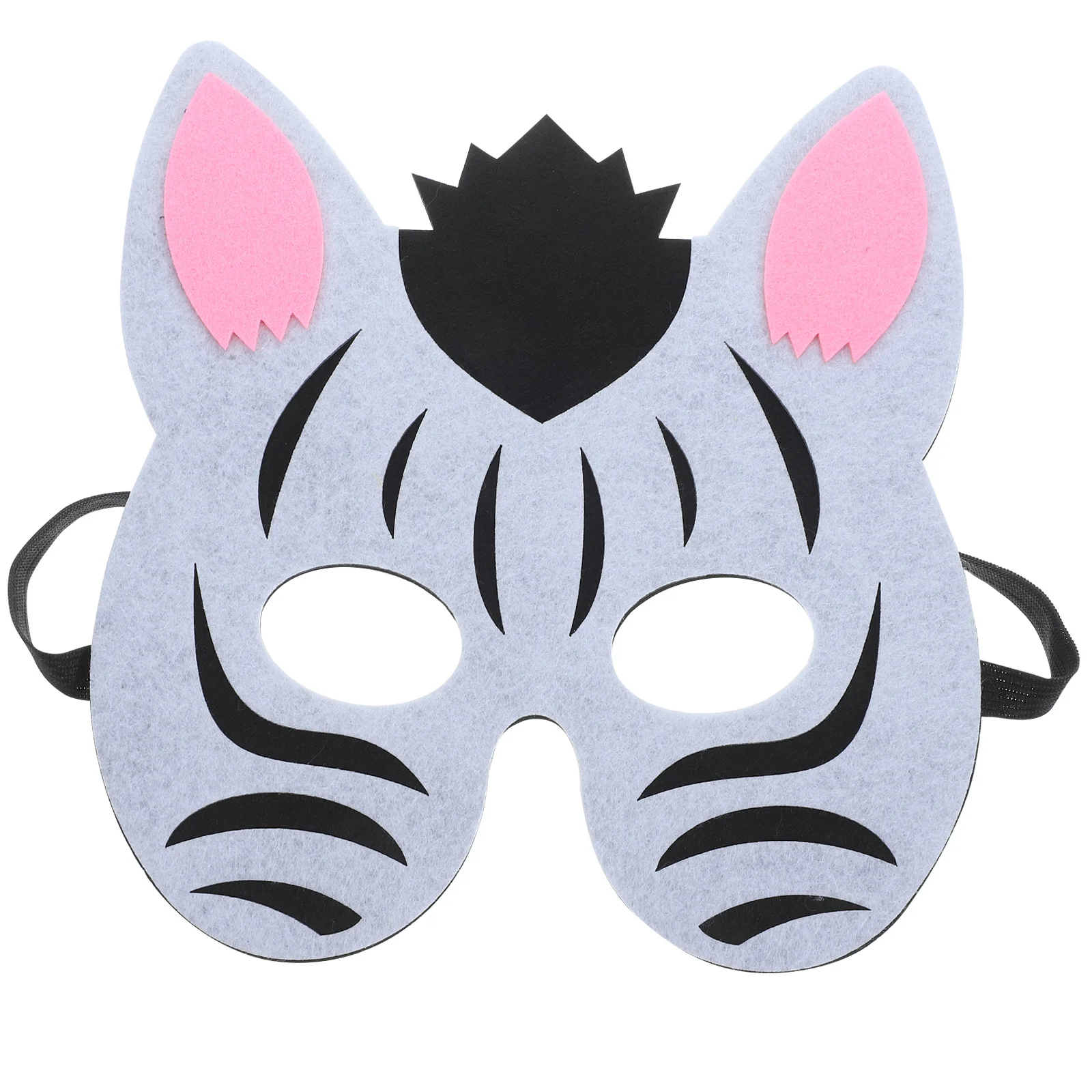 Maska Zebra Filcowa Wygodna Regulowana Elastyczna Opaska Dziecięca Cosplay Impreza Maskarada Halloween Maska Zwierzęca