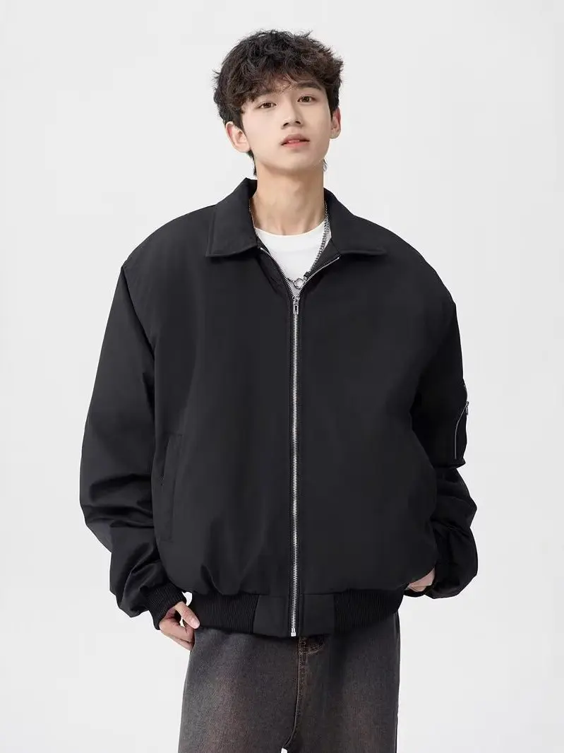 

Американское пальто Sle Pilot Jaet, мужское весенне-осеннее новое модное пальто High Street Cool с отложным воротником, бейсбольное orm