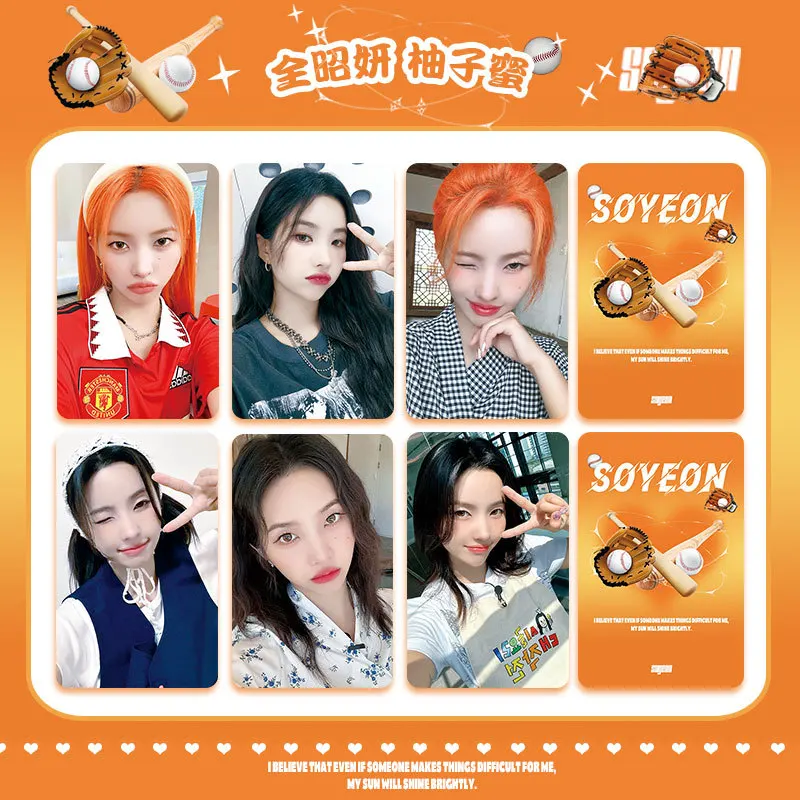 Kpop dupla face fotocards, estilo coreano, Soyeon, Minnie, Periférico Estrela, YUQI, SHUHUA, Fãs Presente, I-DLE, 6pcs, G