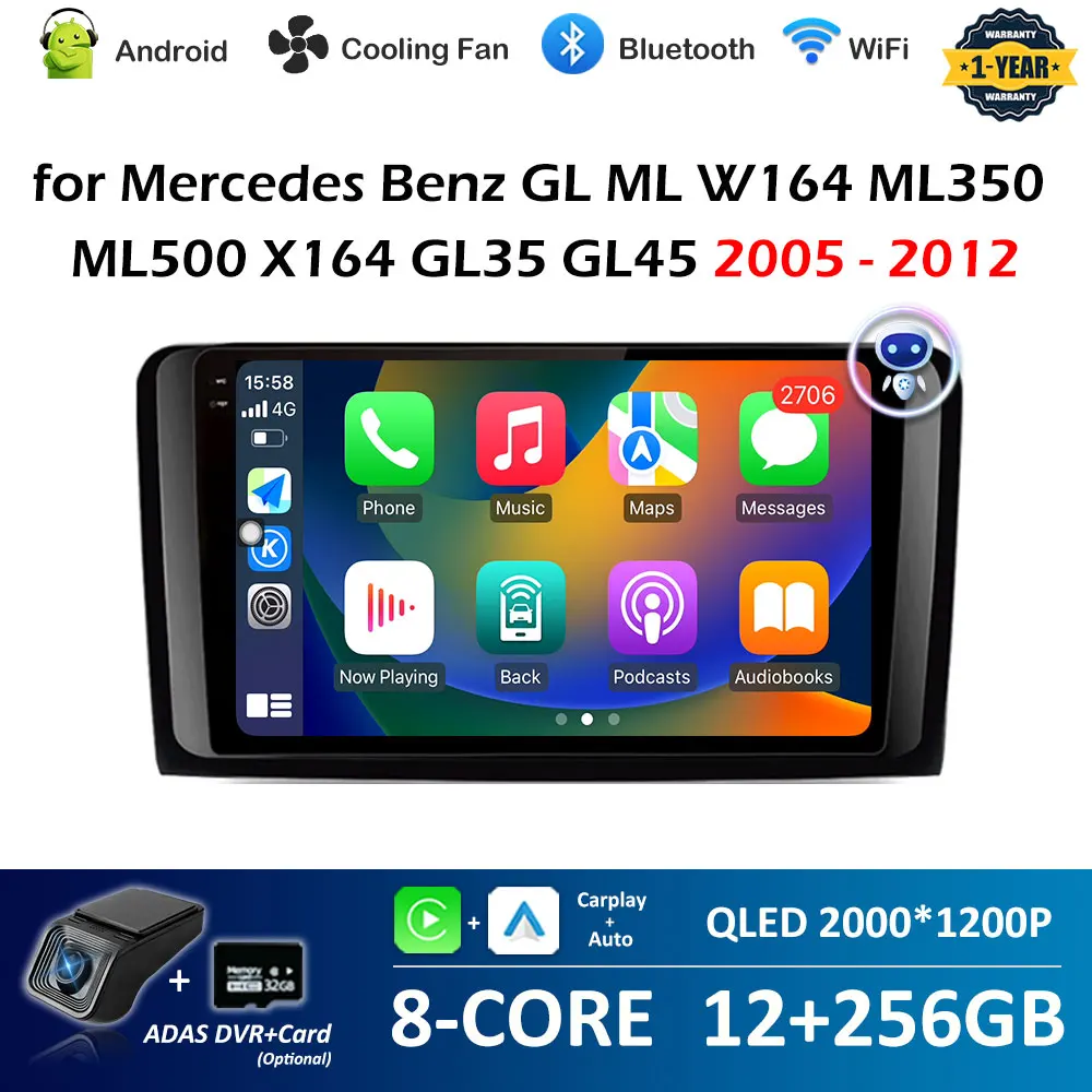 for Mercedes Benz GL ML W164 ML350 ML500 X164 GL35 GL45 2005 2006 2007 - 2012 Android OS Car Multimedia Player 9 