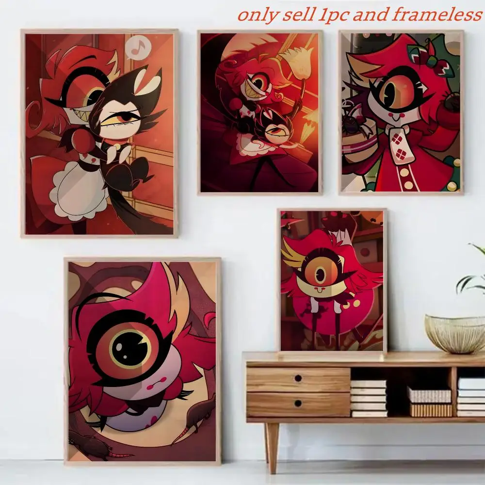 Nifty H-hazbin Hotel Painting Calligraphy Canvas Mural For Interior Walls Crease-Free Beautiful For Living Room Bedroom