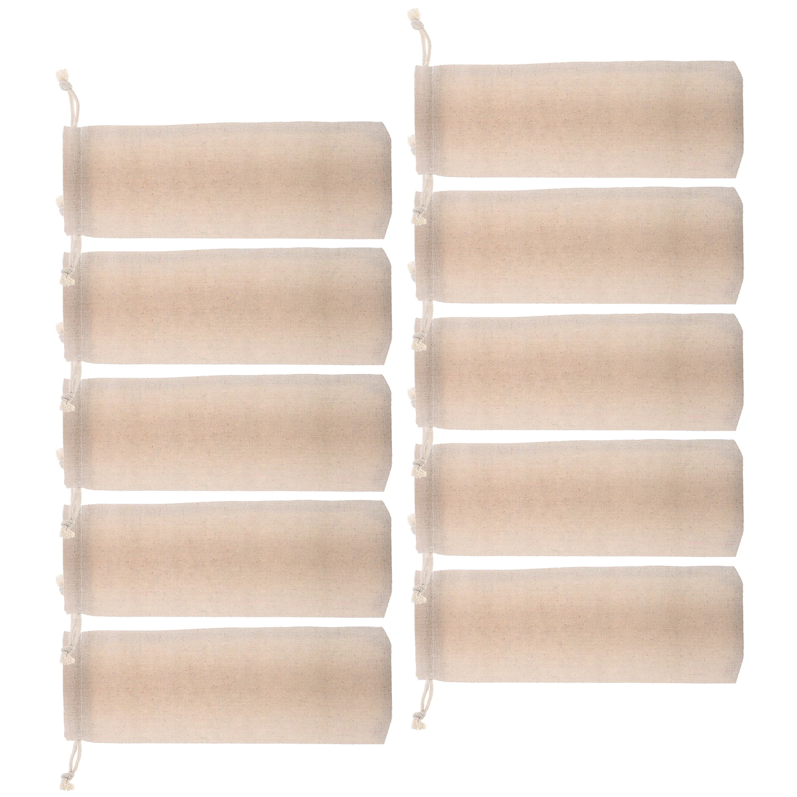 

10Pcs Cotton Linen Pouch Bag Straw Carrying Case Drawstring Storage for Stainless Steel Straws Fork Spoon Reusable Cutlery