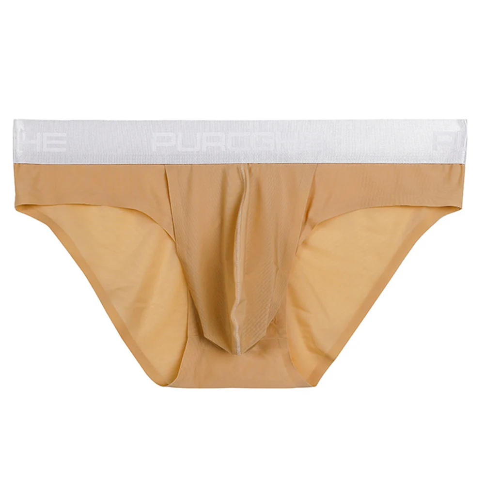

Men Seamless Ice Silk Briefs Ultra-thin Underpants Very Hot Lingerie Separate Bikini Gay Sissy Pouch U Pouch Underwear Panties