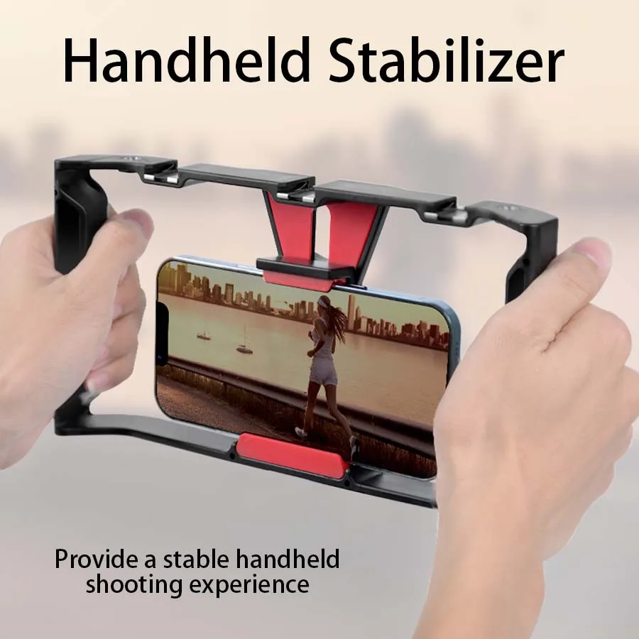 Handheld stabilizer rotating gimbal holder, mobile phone microphone holder, fill light, live streaming mobile phone frame