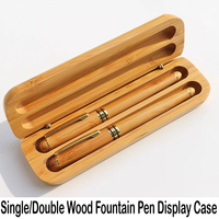 Wood Pen Display Case Single/Double Pen Storage Fountain Pen Collector Presentation Case Organizer Box Statonery School Supplies