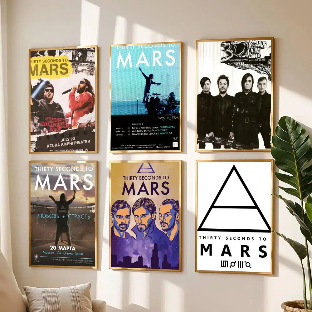 band T-Thirty Seconds To Mars-S Poster Modern Wall Decal for Living Room Cafe Office Bar and Bedroom